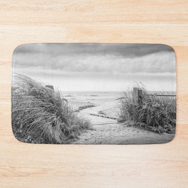 Item preview, Lake Michigan grassy beach in Sheboygan black and white designed and sold by TerraMediaLLC.