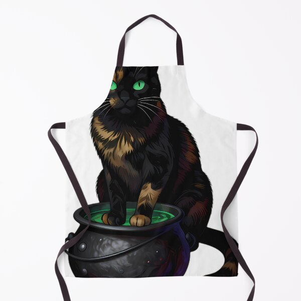 Item preview, Gothic Calico Cat Emerald Brew Cauldron designed and sold by IllumeInk.