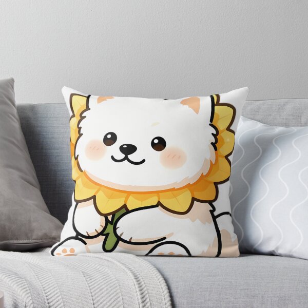 Item preview, Cute Samoyed Puppy Hugging Giant Sunflower designed and sold by pumsquare.
