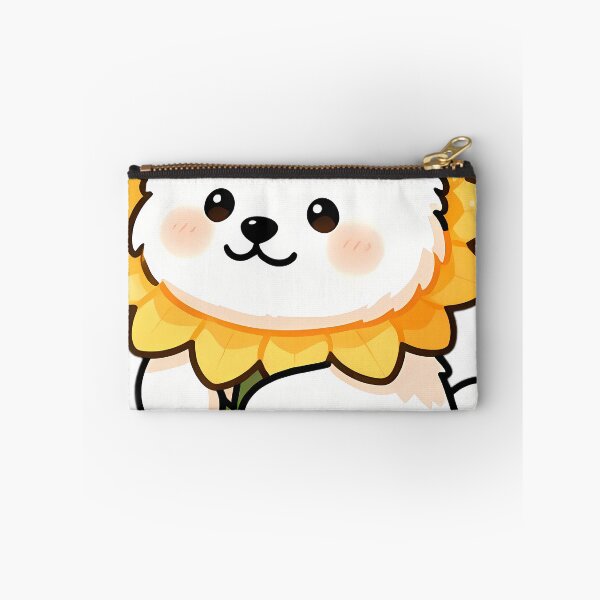 Item preview, Cute Samoyed Puppy Hugging Giant Sunflower designed and sold by pumsquare.