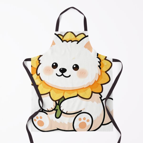 Item preview, Cute Samoyed Puppy Hugging Giant Sunflower designed and sold by pumsquare.