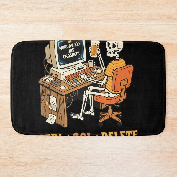 Item preview, Monday Exe Has Crashed Skeleton Beer Art designed and sold by VOUDERSON.