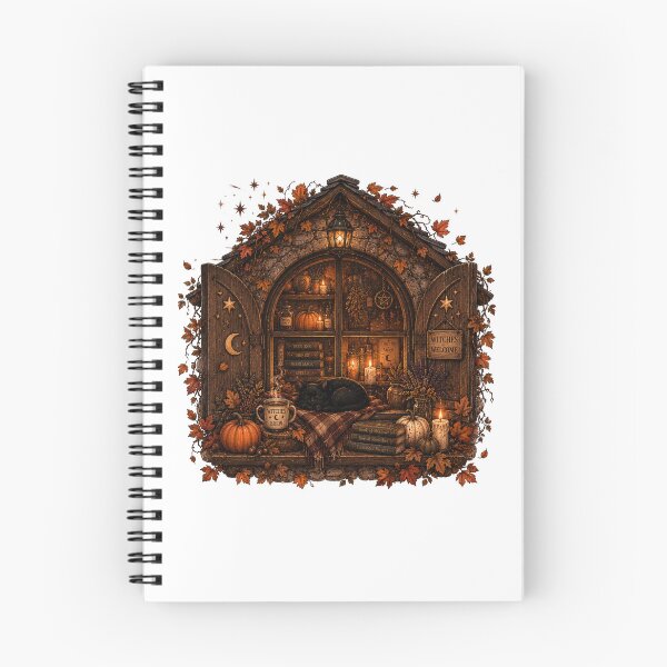 Item preview, Witches Welcome Cozy Autumn Witch Cottage Black Cat designed and sold by FestivityFinds.