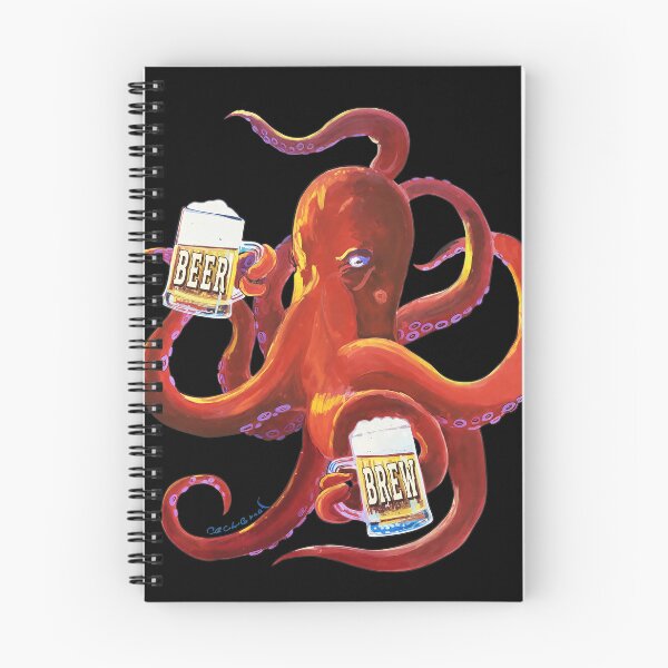 Item preview, Octopus Drinking Beer Painting designed and sold by VOUDERSON.