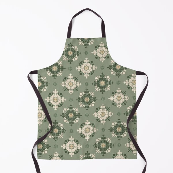 Item preview, Traditional Thai art seamless pattern in olive green tones designed and sold by PowerAntShop.