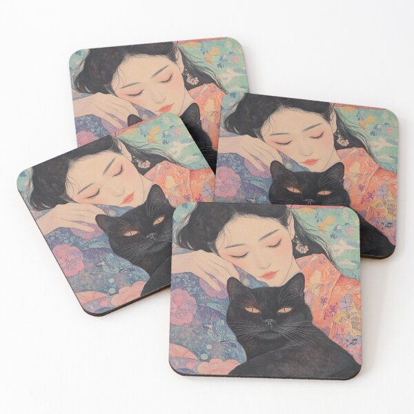 Item preview, Sleeping Girl with Kitty designed and sold by Kitty-Couture.