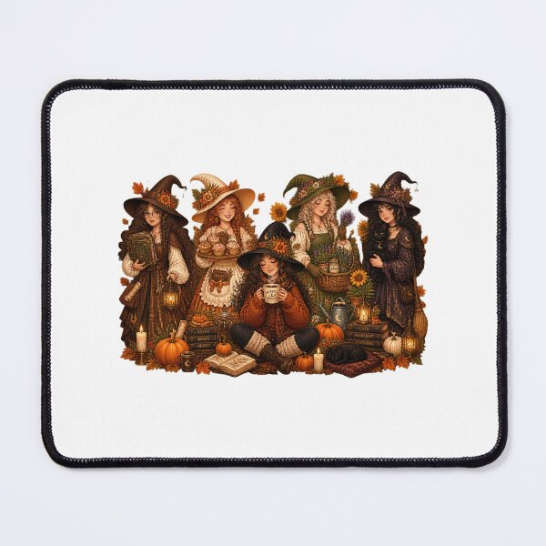 Item preview, Cozy Autumn Witch Coven Coffee Books and Black Cats designed and sold by FestivityFinds.