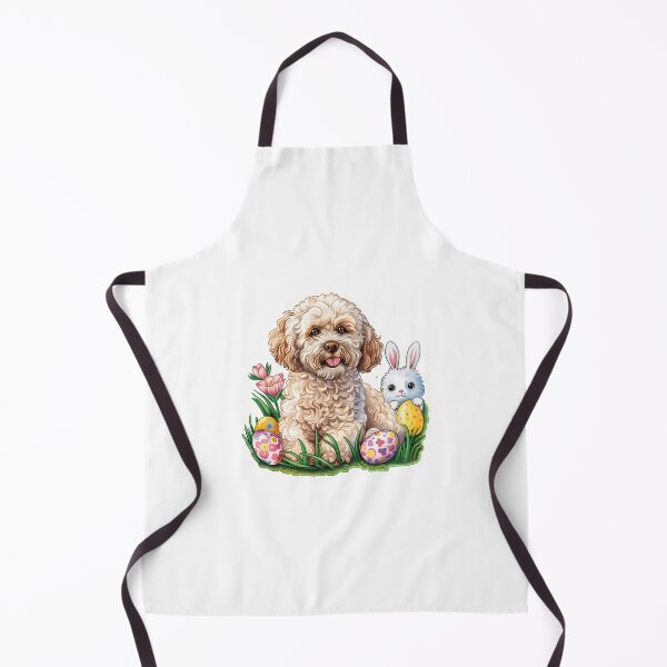 Item preview, Maltipoo With An Easter Bunny Among Flowers And Eggs designed and sold by ars-enold.