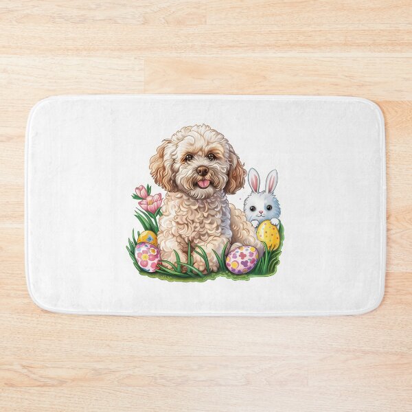 Item preview, Maltipoo With An Easter Bunny Among Flowers And Eggs designed and sold by ars-enold.