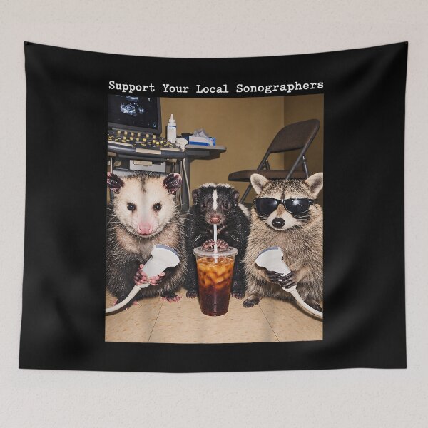 Item preview, Support Your Local Sonographers Raccoon Ultrasound Possum designed and sold by FableMind.