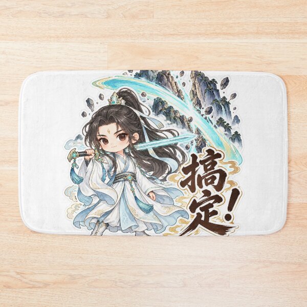 Item preview, Cute Chinese Sword Hero Chibi Art designed and sold by PaintbrushPlace.
