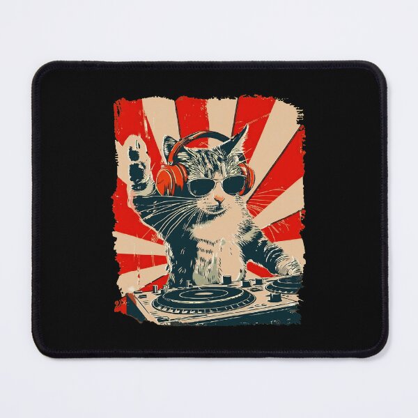 Item preview, Retro Cat DJ Sunburst Music designed and sold by Tattiana02ac.