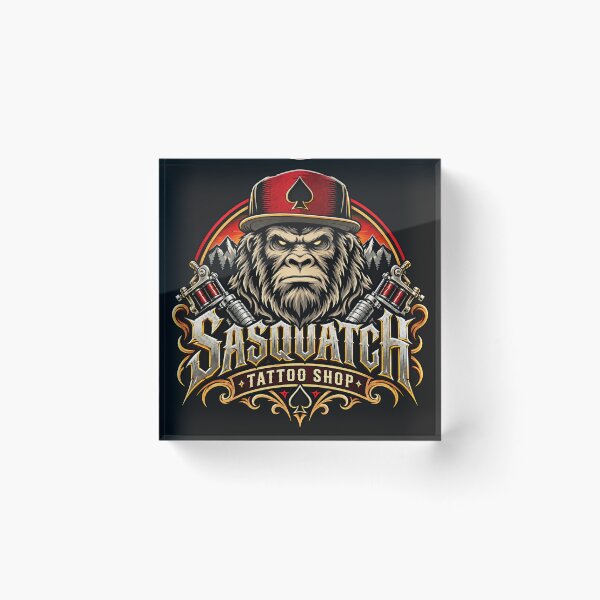 Item preview, Sasquatch Tattoo Shop – Vintage Bigfoot Tattoo Artist Design designed and sold by Squatchme.