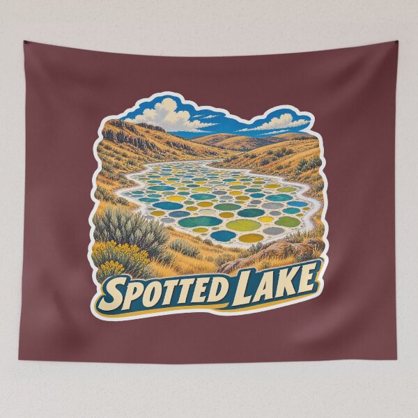 Item preview, Spotted Lake British Columbia Mineral Landscape Travel Print designed and sold by PinUpPizzazz.