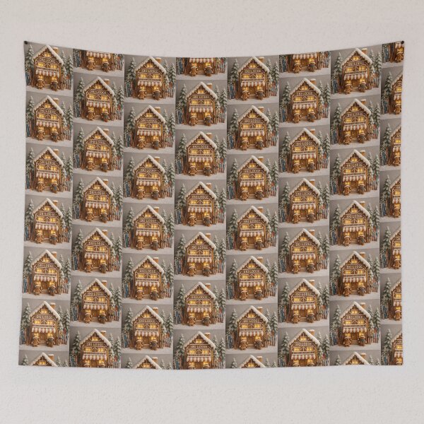 Item preview, Gingerbread Alpine Ski Lodge – Austrian Winter Chalet Scene designed and sold by Novel Works Studio.