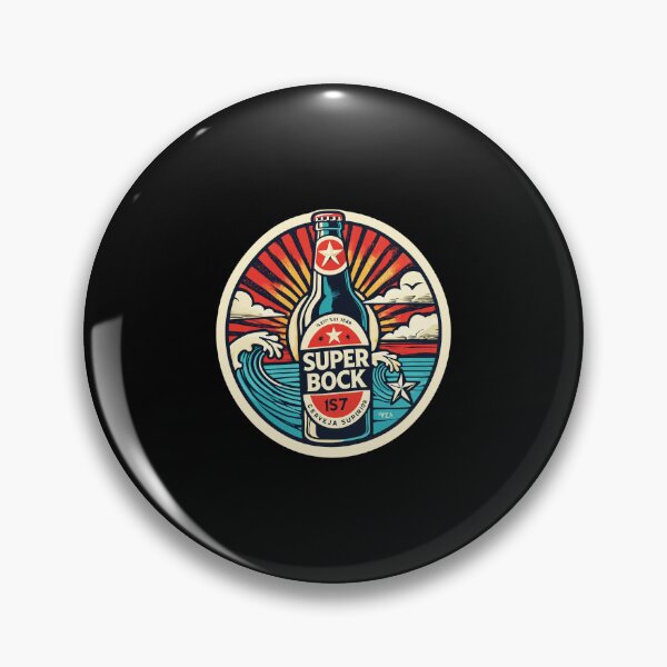 Item preview, Super Retro Summer Beach Beverage Badge designed and sold by VOUDERSON.