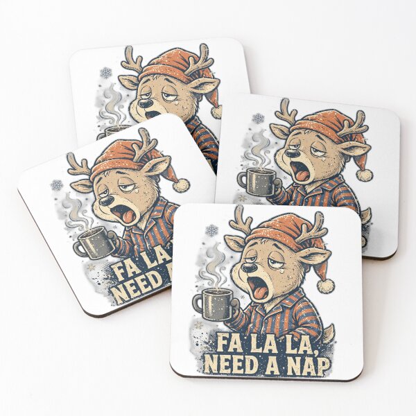 Item preview, Fa La La Need a Nap Tired Reindeer T-Shirt designed and sold by Worn and Witty.