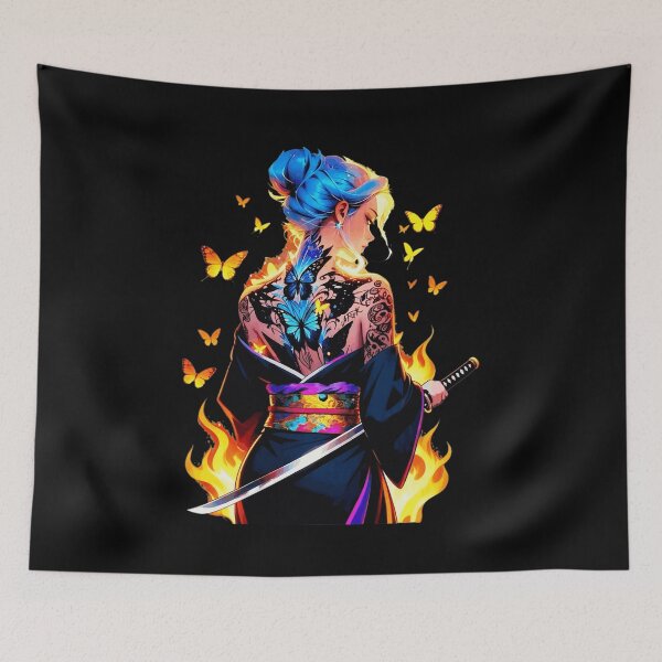 Item preview, Warrior Spirit Kimono Butterfly Fire Art designed and sold by Weekly19.