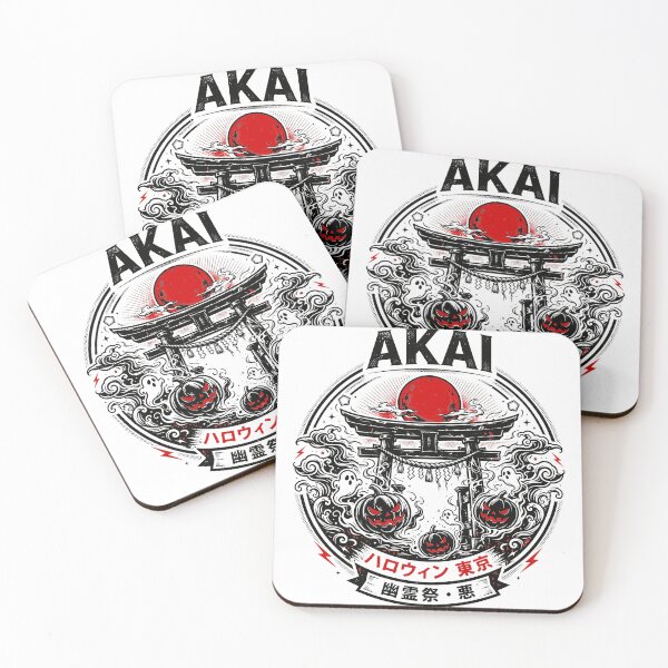 Item preview, AKAI Halloween Tokyo - Japanese Torii Gate, Red Moon, Pumpkins, Yokai and Ghosts designed and sold by Tsuiho_art.