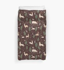 The Running of the Deer - Brown Duvet Cover