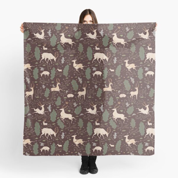 The Running of the Deer - Brown Scarf