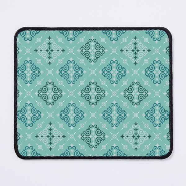 Item preview, Bright turquoise Thai traditional seamless pattern background designed and sold by PowerAntShop.