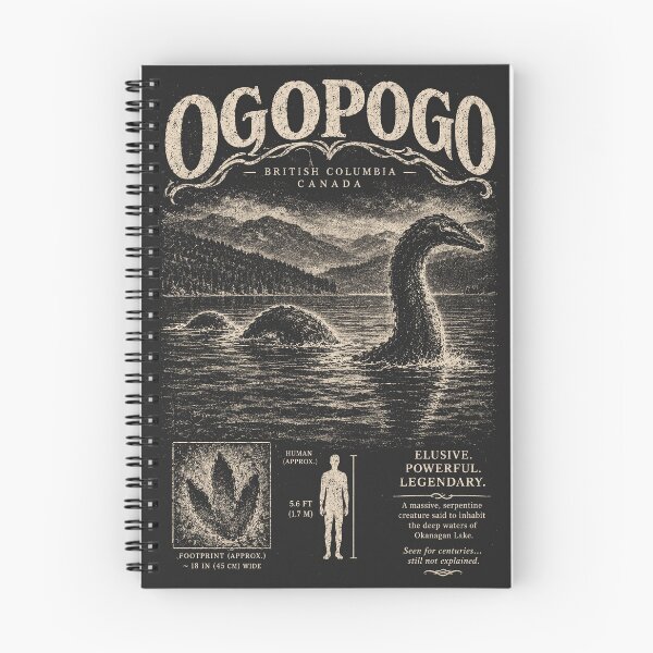 Item preview, Ogopogo, Okanagan Lake, Canada [Faux Vintage Field-Guide Illustration] designed and sold by elektronen.