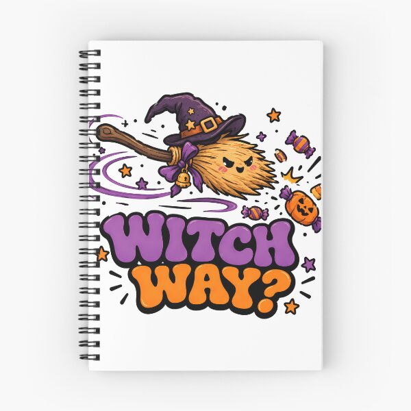 Item preview, Groovy Retro Witch Way - Funny Halloween Flying Broomstick designed and sold by ianm1028.