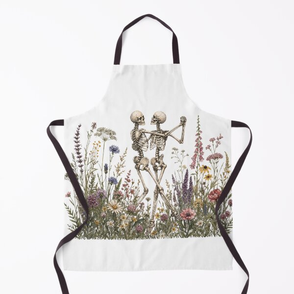 Item preview, Dancing Skeletons Wildflower Meadow Gothic Botanical Vintage Graphic designed and sold by Suzyshackfelt.