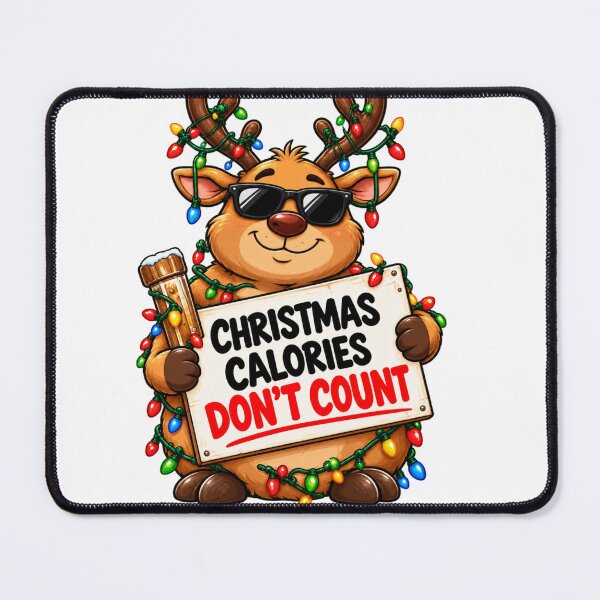 Item preview, Christmas Calories Don't Count Funny Reindeer Design designed and sold by Kenzie & Co.