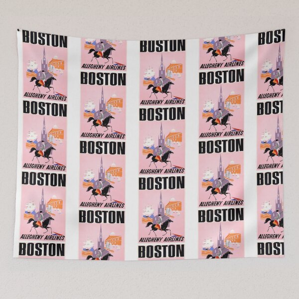 Item preview,  Vintage Boston Ad - Allegheny Airlines - Mayflower Ship And Faneuil Hall designed and sold by Damiantg.