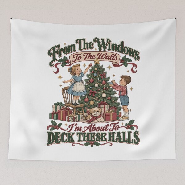 Item preview, Funny Christmas Tshirts From The Windows To The Walls I'm About To Deck These Halls Women's Holiday Party Christmas Gift designed and sold by welshverniceABC.