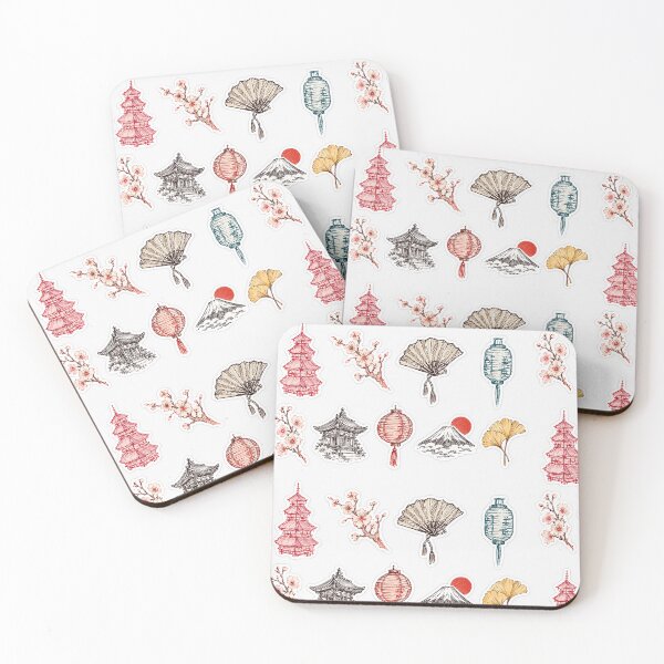 Item preview, Sticker Sheet Sketches inspired by Japan and China designed and sold by pinkdaffodil.