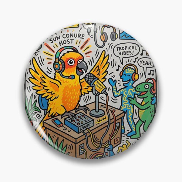 Item preview, Sun Conure Podcast Host designed and sold by PictoVibe.