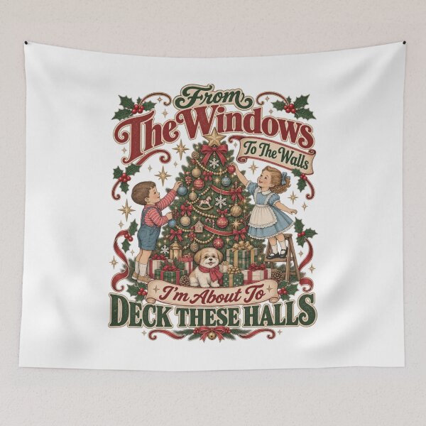 Item preview, Funny Christmas Tshirts From The Windows To The Walls I'm About To Deck These Halls Women's Holiday Party Christmas Gift designed and sold by welshverniceABC.