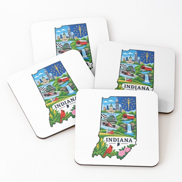Item preview, Indiana State Map designed and sold by Myra365Art.