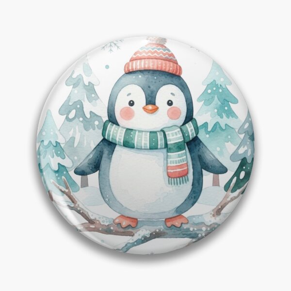 Item preview, Cozy Kawaii Watercolor Penguin designed and sold by ZyVoAli.