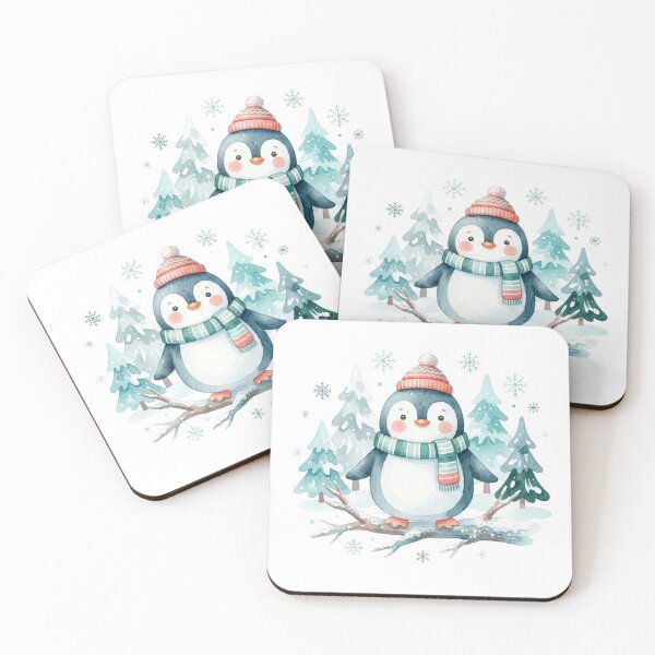 Item preview, Cozy Kawaii Watercolor Penguin designed and sold by ZyVoAli.