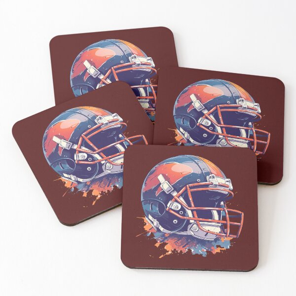 Item preview, Retro Orange Blue Football Helmet designed and sold by sachinhae24.