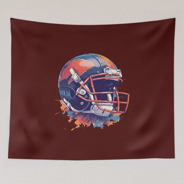 Item preview, Retro Orange Blue Football Helmet designed and sold by sachinhae24.
