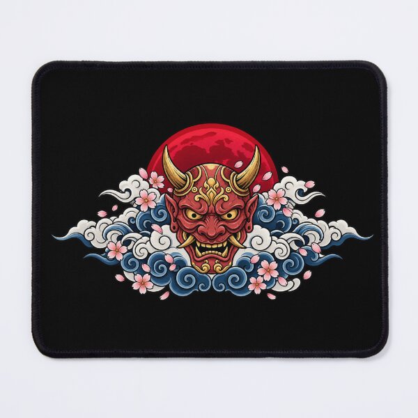 Item preview, Japanese Oni Demon Mask | Hannya Yokai Samurai Wave Sakura Art designed and sold by MrDev.