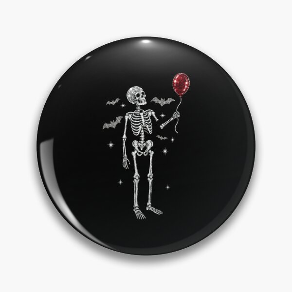 Item preview, Disco Ball Skeleton Holding Red Balloon With Bats designed and sold by cerima.