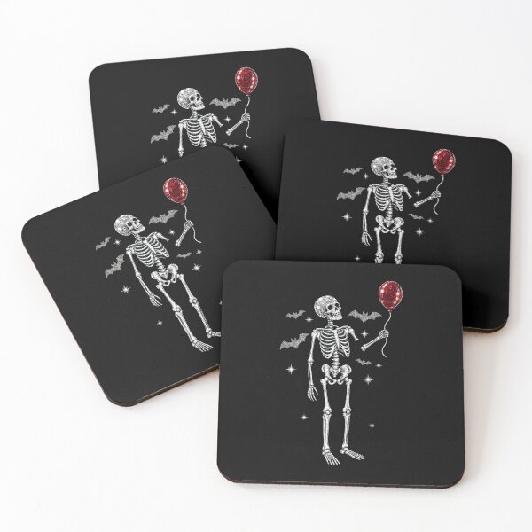 Item preview, Disco Ball Skeleton Holding Red Balloon With Bats designed and sold by cerima.
