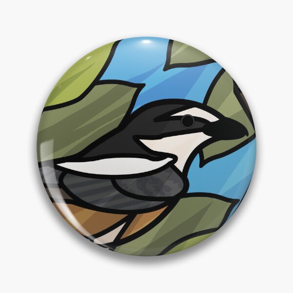 Item preview, Masked Shrike Stained Glass Art designed and sold by SazukasSundries.