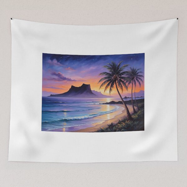 Item preview, Volcanic Island Silhouette — Purple and Orange Twilight designed and sold by Hawaii26.