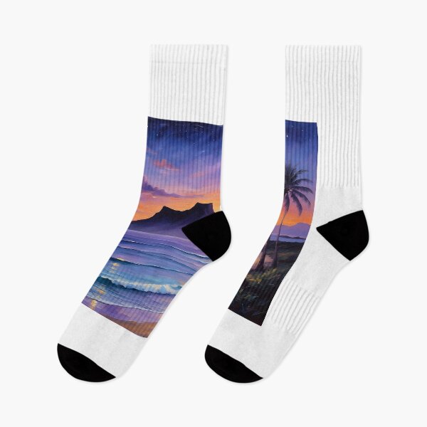 Item preview, Volcanic Island Silhouette — Purple and Orange Twilight designed and sold by Hawaii26.