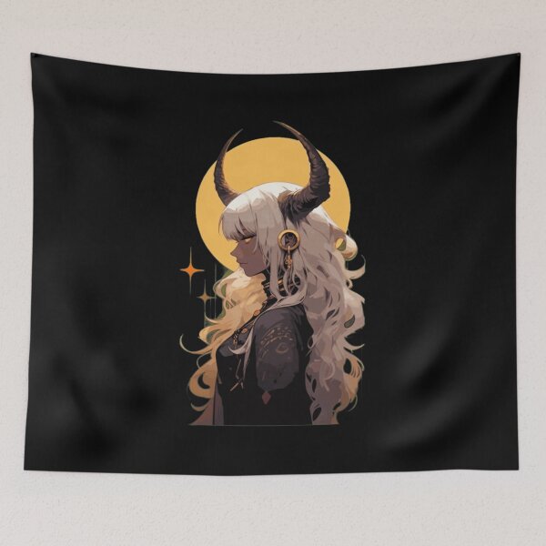 Item preview, Mystic Horned Woman Dark Fantasy Art designed and sold by Weekly19.