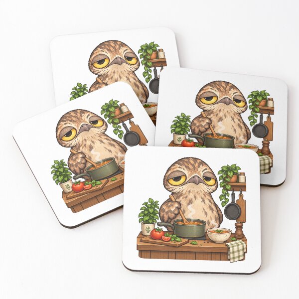 Item preview, Cozy Cooking Potoo Bird | Cute Sleepy Owl Chef Tomato Soup Kitchen designed and sold by MrDev.