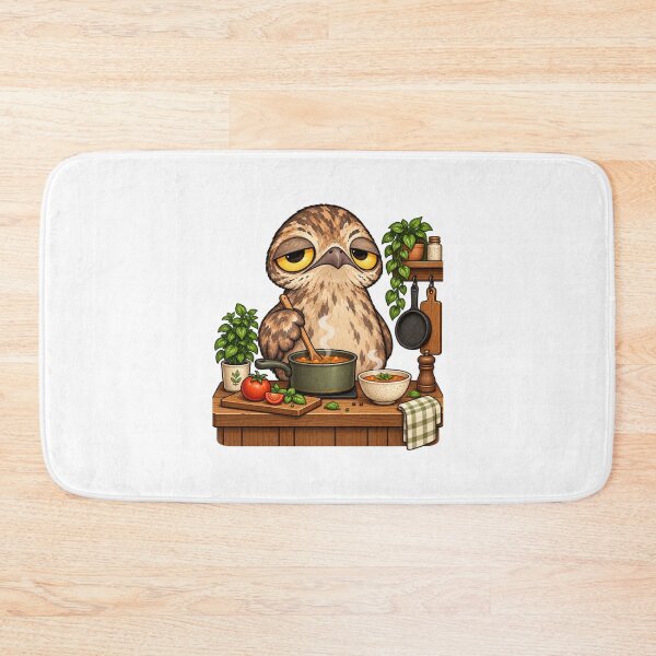 Item preview, Cozy Cooking Potoo Bird | Cute Sleepy Owl Chef Tomato Soup Kitchen designed and sold by MrDev.