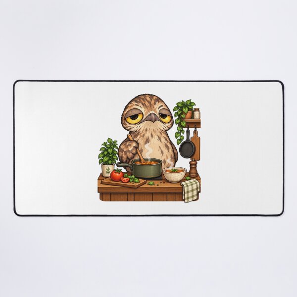 Item preview, Cozy Cooking Potoo Bird | Cute Sleepy Owl Chef Tomato Soup Kitchen designed and sold by MrDev.